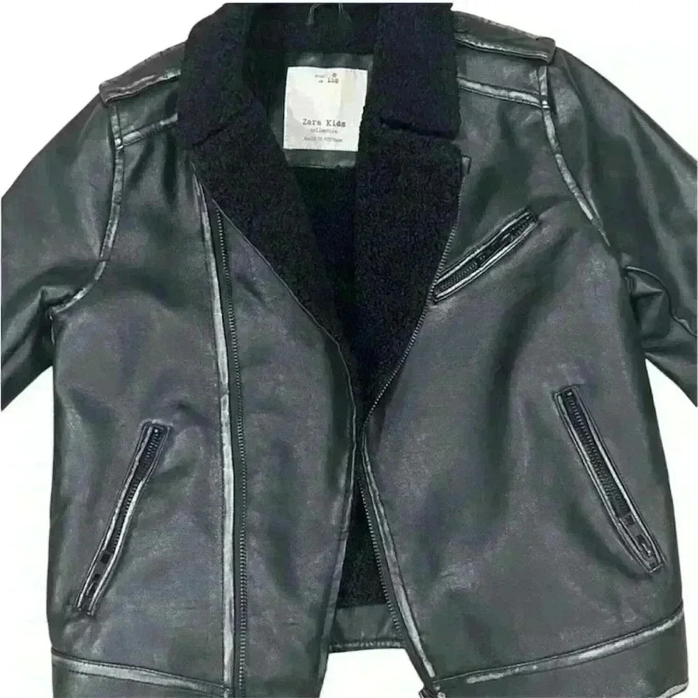 Zara Kids Faux leather Jacket Size 8
